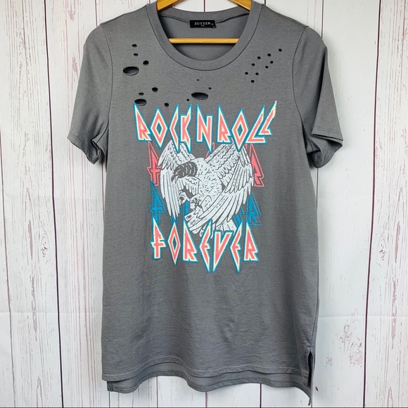 Mocha Grey Rock & Roll Zutter Tee
